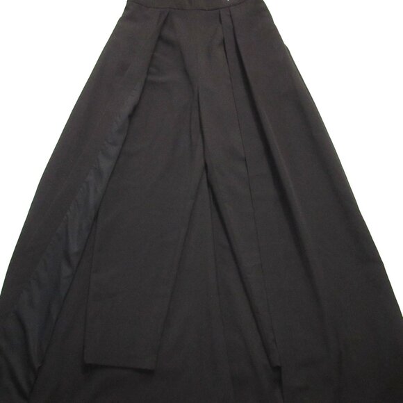 NWT Kay Unger Avery Ashlyn in Black Stretch Crepe Walk Through Maxi Jumpsuit 8 - Picture 7 of 12